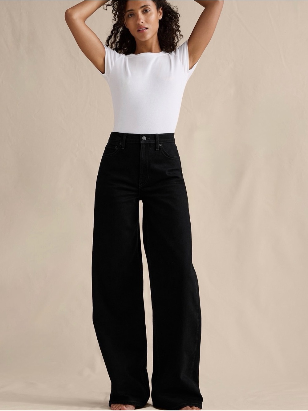 NWT Banana Republic Women’s Black Wide-Leg Jeans